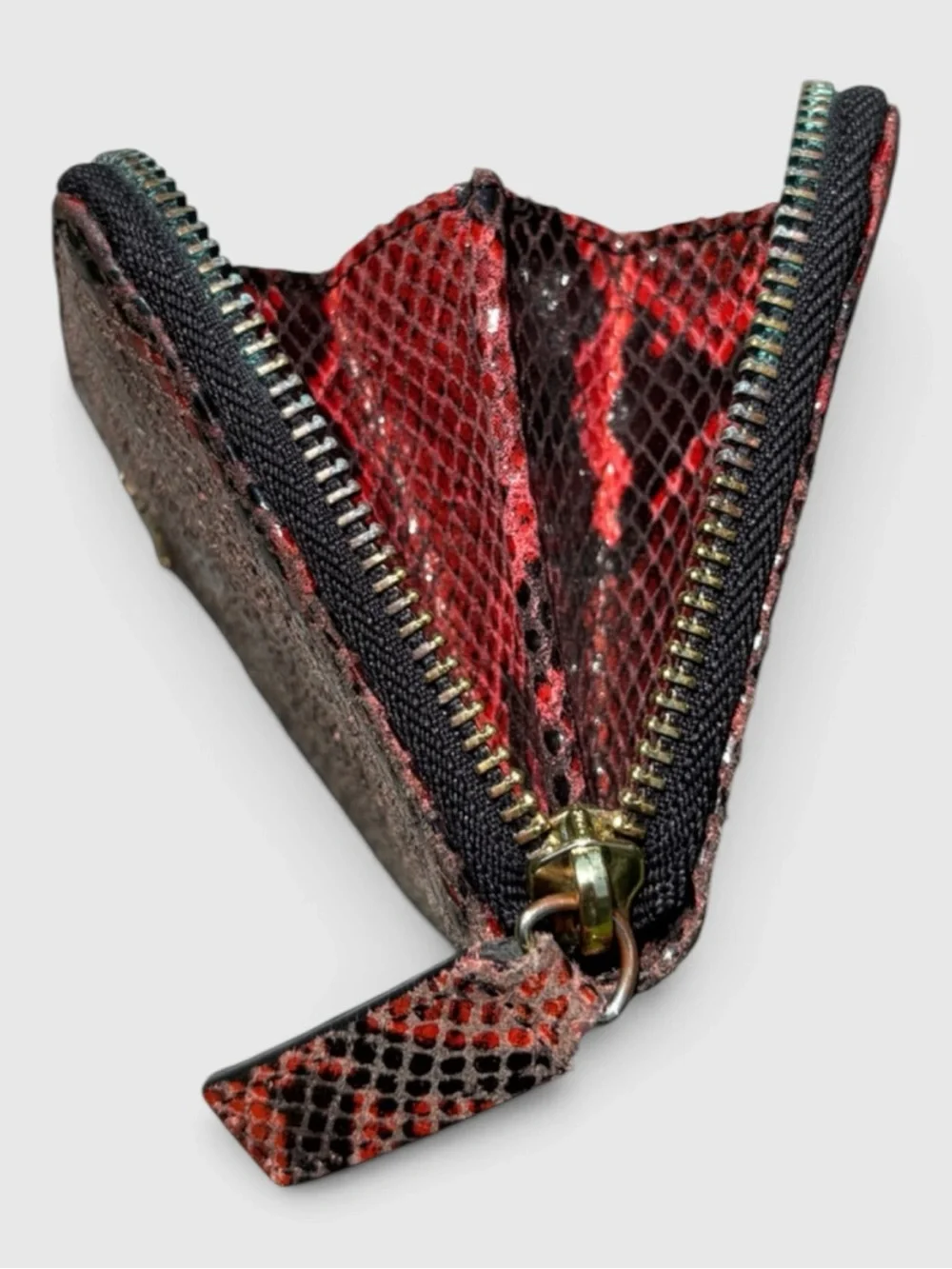 Kurt Geiger RARE Red and Black Snake-Print Long Wallet